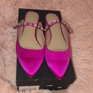 NIB Banana Republic Satin Jeweled Mules